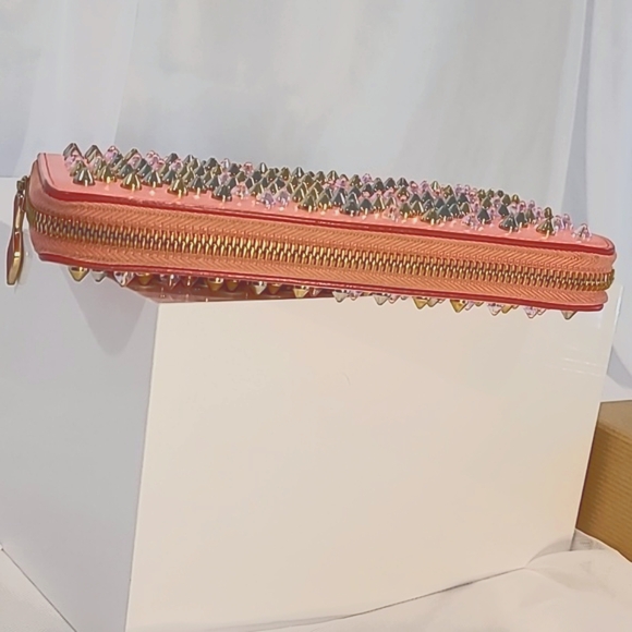Christian Louboutin Pink Studded Wallet - Picture 3 of 9